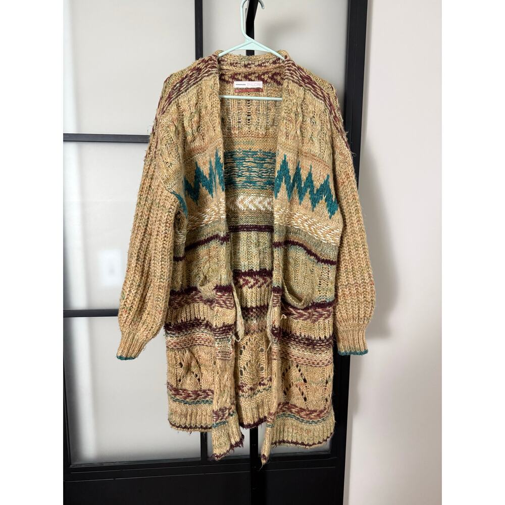 Pilcro Anthropologie Chunky Knit Lily Longline Cardigan Size M/L